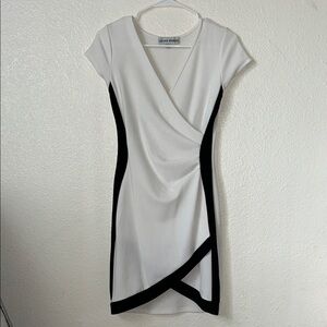 Almost Famous White and Black Asymmetrical Dress